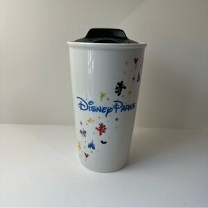 Disney Parks Starbucks Ceramic Coffee Tumbler 12 oz Travel Cup with Lid Retired